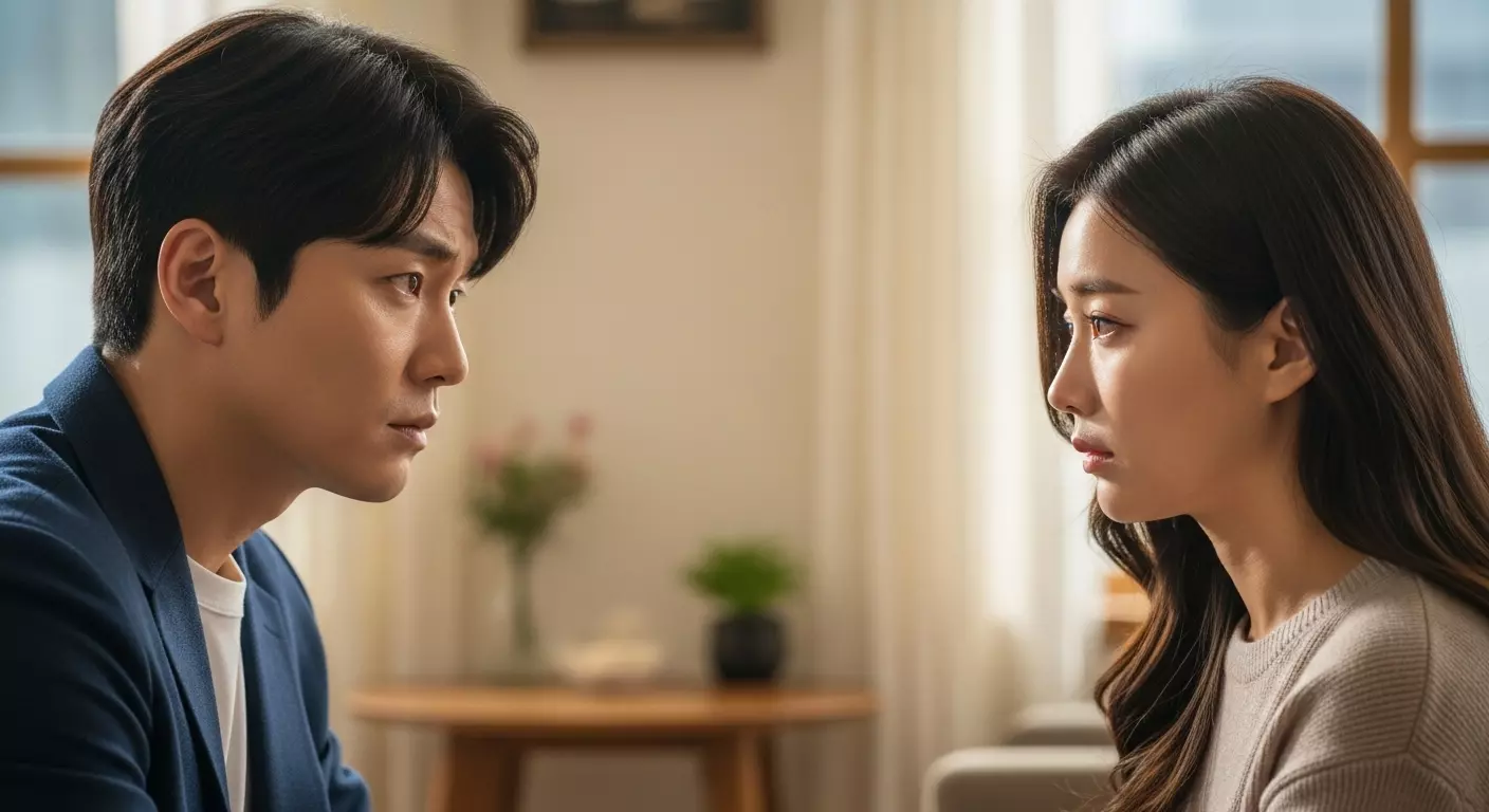 남녀가 대화하고 있는 이미지