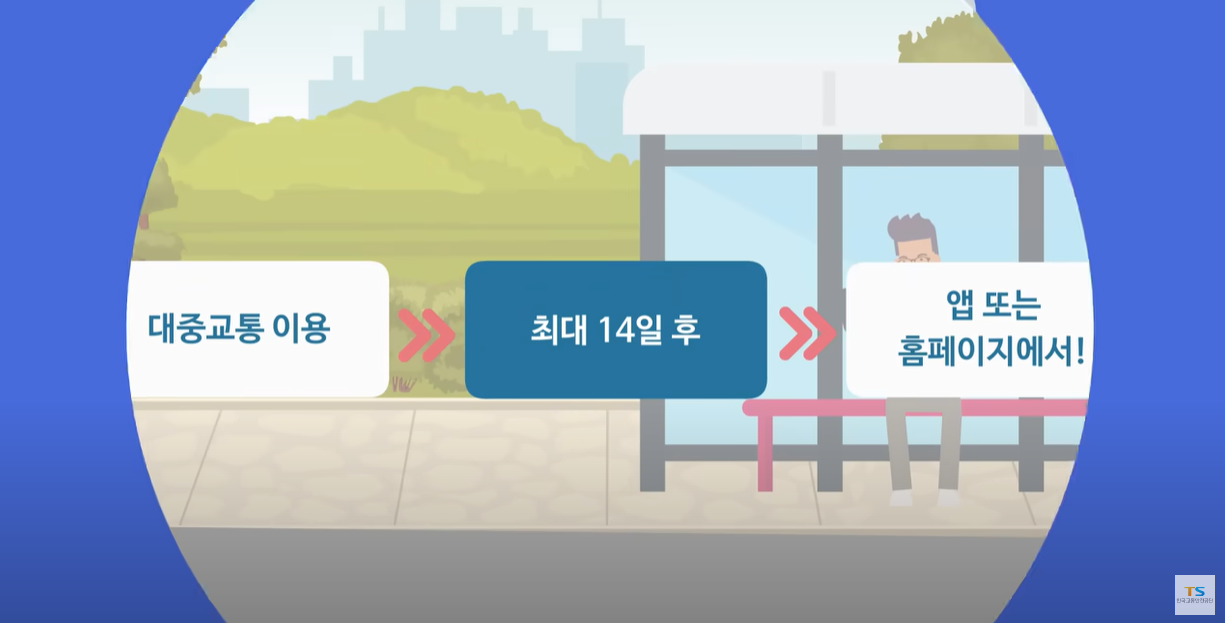 대중교통 이용후 14일 환급내용 확인가능