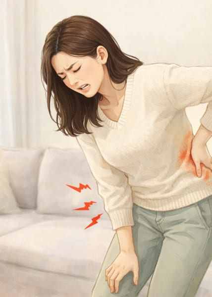 허리통증 재발한 사진