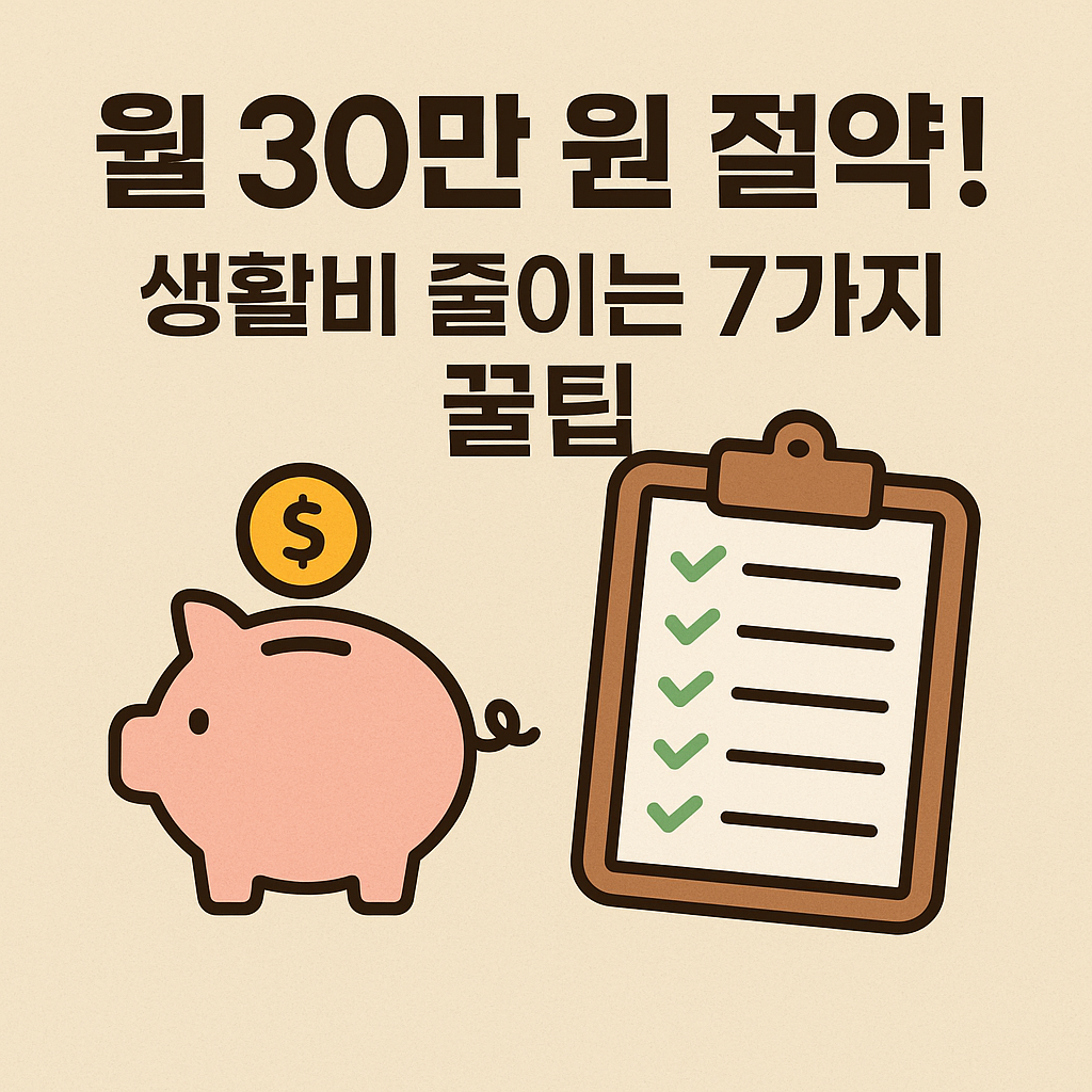월 30만 원 절약! 생활비 줄이는 7가지 꿀팁