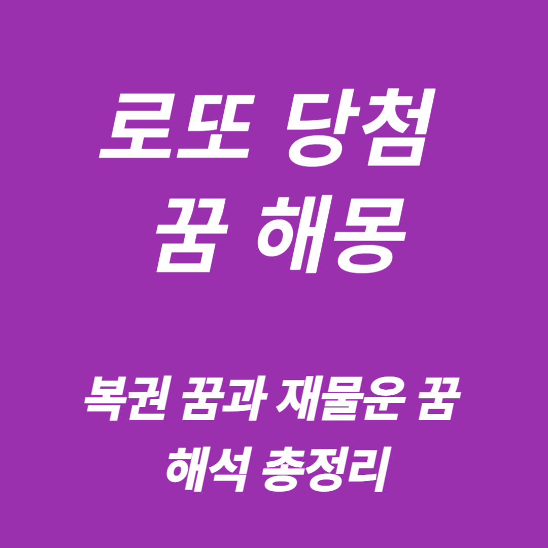 로또 꿈해몽 꿈풀이 숫자