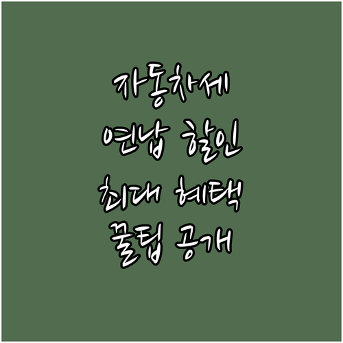 대전 자동차세: 연납 할인 최대로 받..