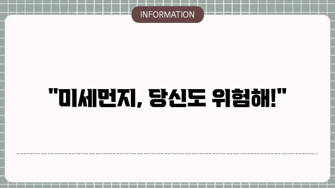 미세먼지 농도 위험성 및 건강 관리 c29법