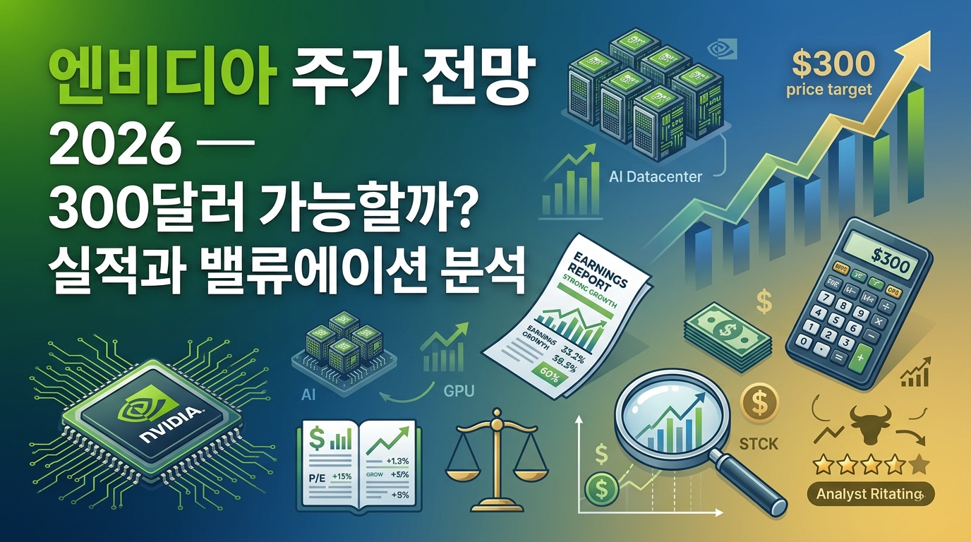 엔비디아 주가 전망 2026 — 300달러 가능할까? 실적과 밸류에이션 완전 분석
