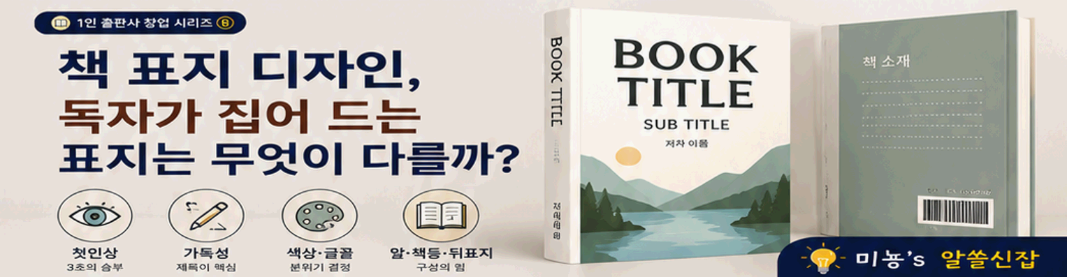 책 표지 디자인, 독자가 집어 드는 표지는 무엇이 다를까?｜기획부터 색상, 글꼴, 뒷표지 구성까지 초보 출판자를 위한 표지 디자인 가이드