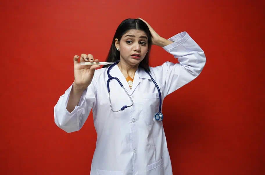 대상포진 예방접종을 해주는 여자 의사의 모습