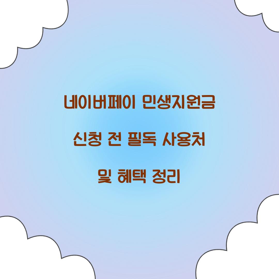 네이버페이 민생지원금