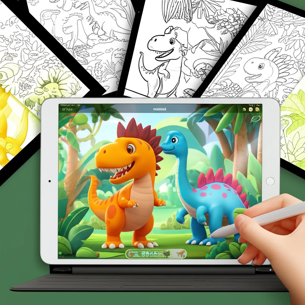 공룡 색칠놀이: 교육 효과 높이는 꿀