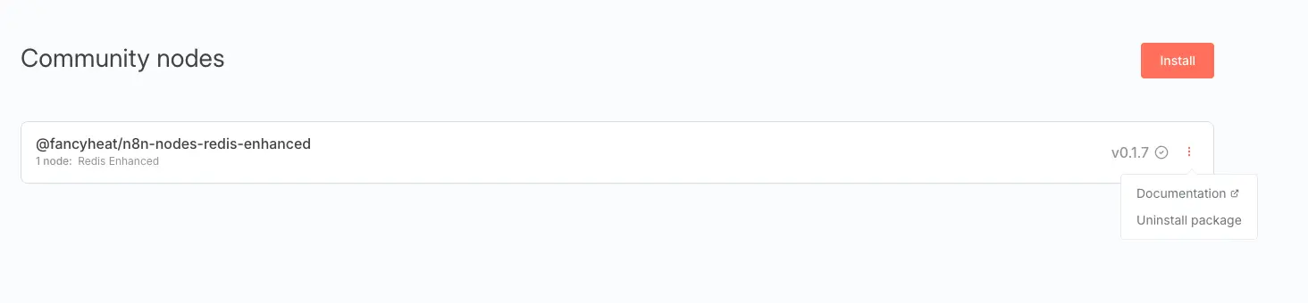 Installed Community Node