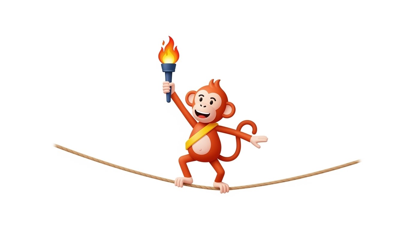 다재다능한 능력과 용기로 기회를 창출하고 위기를 기회로 바꾸는 영리한 원숭이띠 캐릭터 일러스트