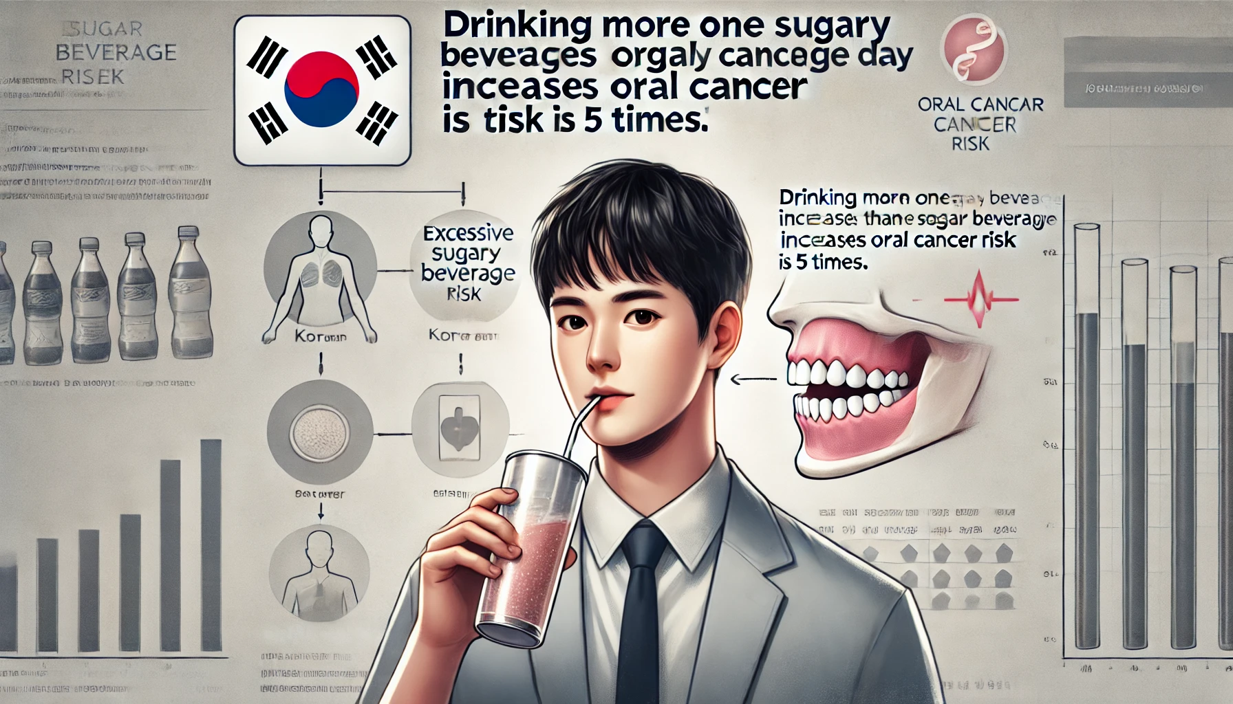 하루 1잔 이상 가당음료, 구강암 위험 5배 증가