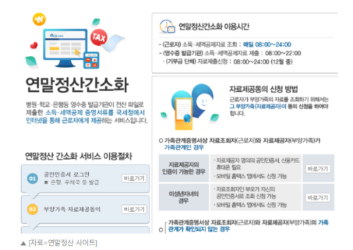 알트태그-연말정산 간소화 서비스 이용방법 안내 홍보물