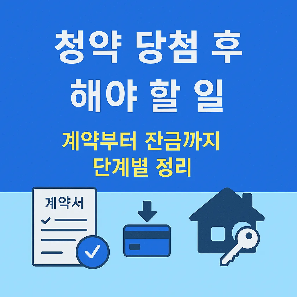 청약 당첨 후 할일