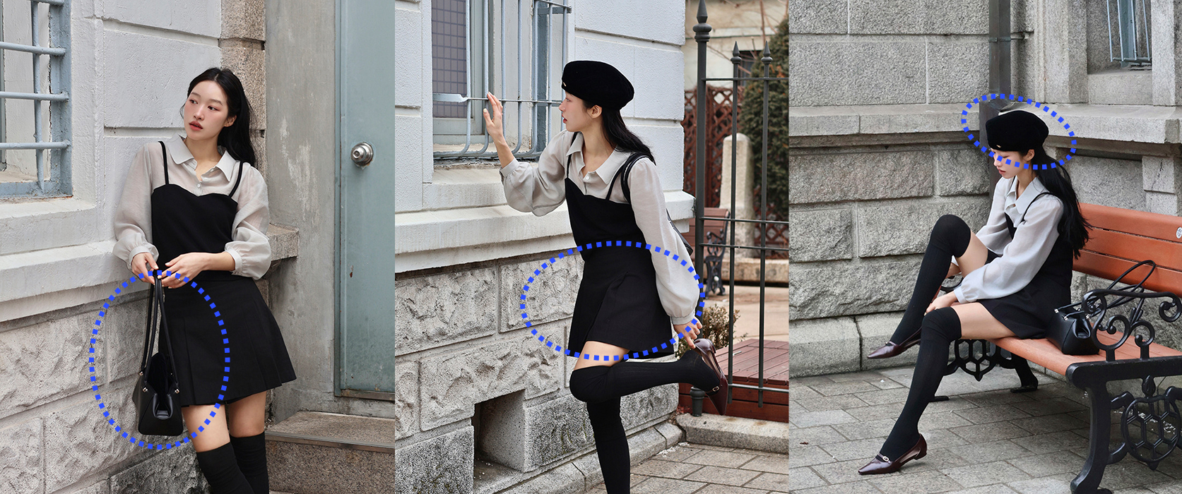 출처: JOORTI 시스루 뷔스티에 블라우스의 다양한 피팅모델 스타일링