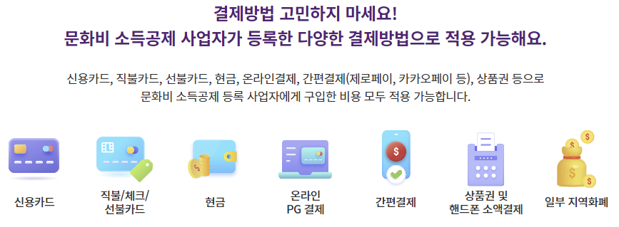 문화비 소득공제 결제방법