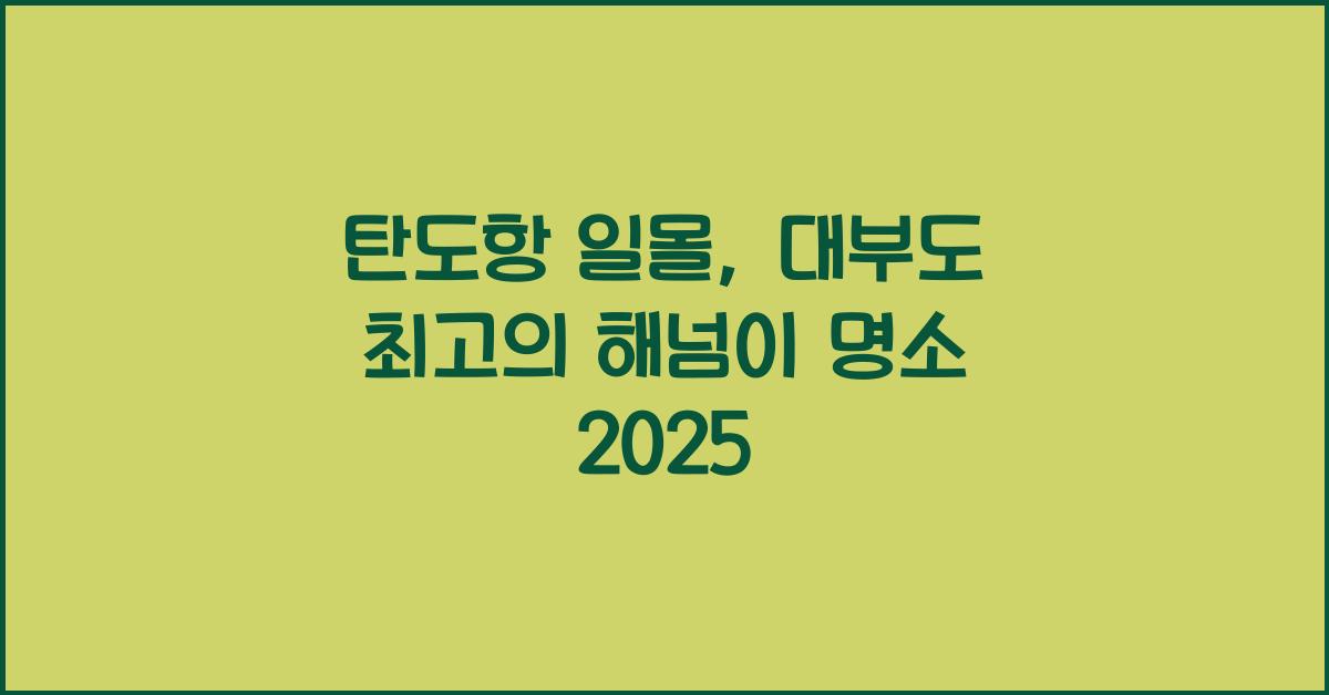 탄도항 일몰