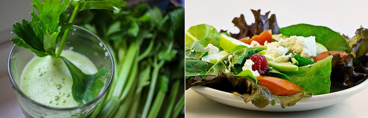 채소주스, 샐러드 사진