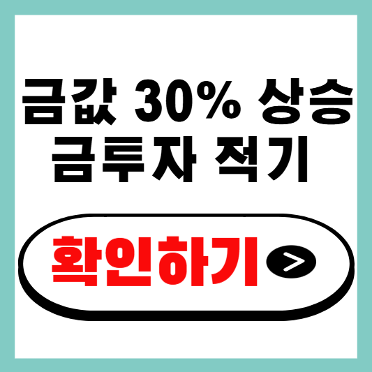 금값 30% 상승 투자 타이밍