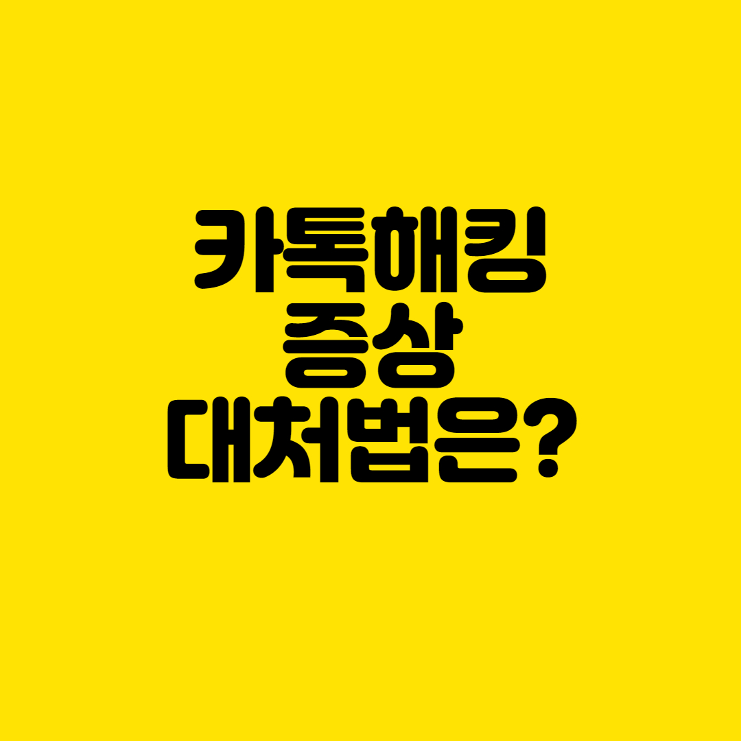 카카오톡 해킹 증상 대처법 1