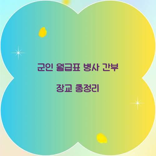 군인 월급표