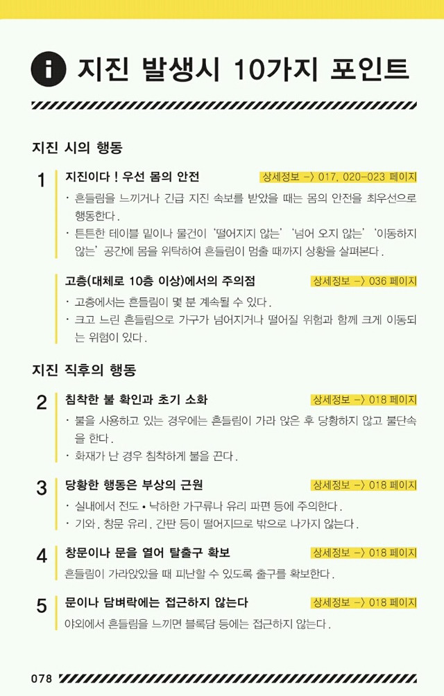 지진 발생시 10가지 방법