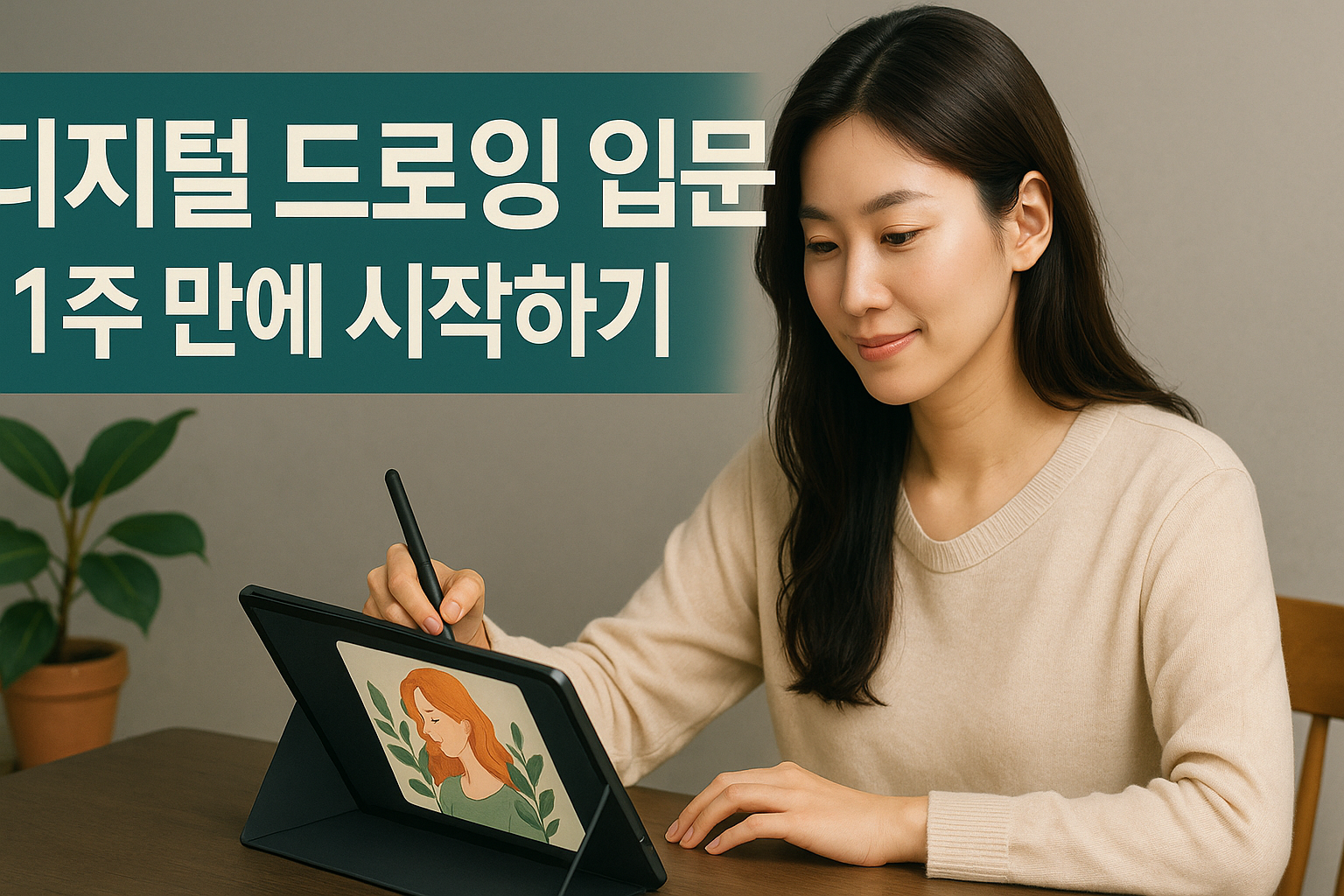 디지털 드로잉에 입문한 여성