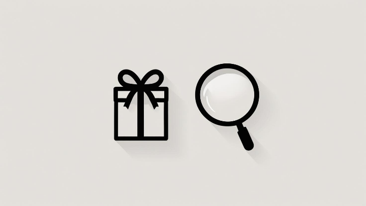 선물 상자와 돋보기 아이콘으로 숨은 비용 확인을 강조한 이미지