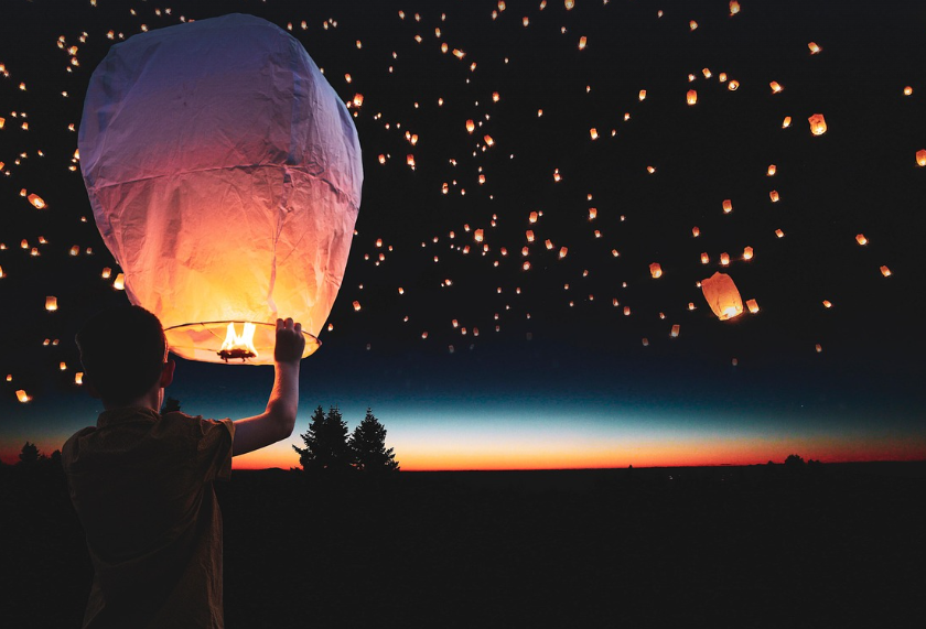 등불축제의 모습