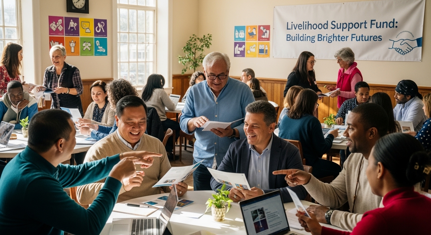 민생지원금 사용 꿀팁을 확인하는 행복한 사람들 이미지