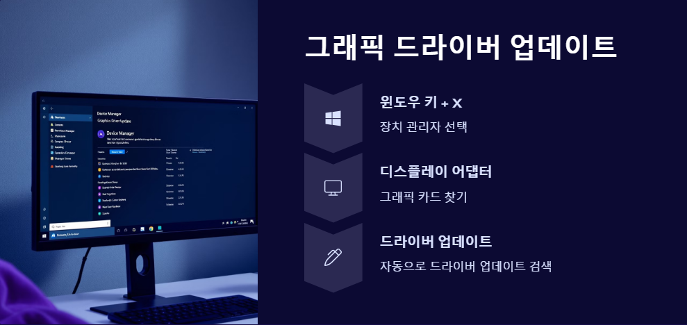 윈도우11 화면 깜빡임 해결