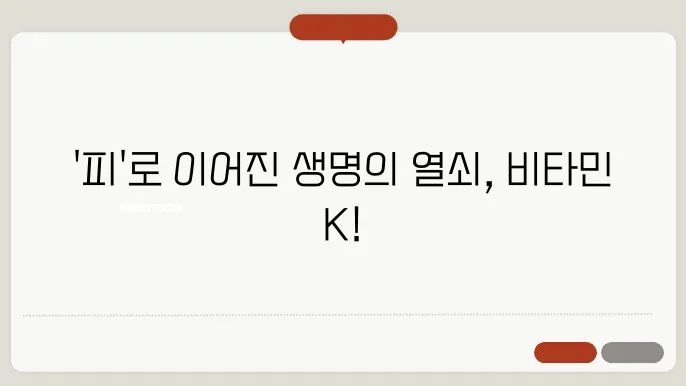 비타민 K와 혈액 응고 알아보기
