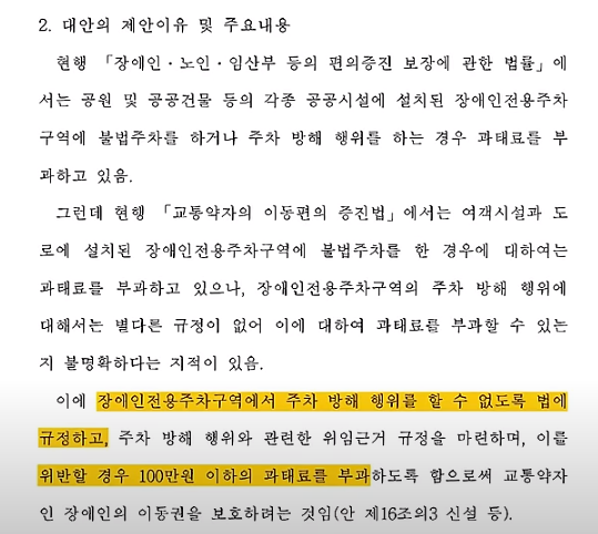 주차 방해 행위 금지구역 확대