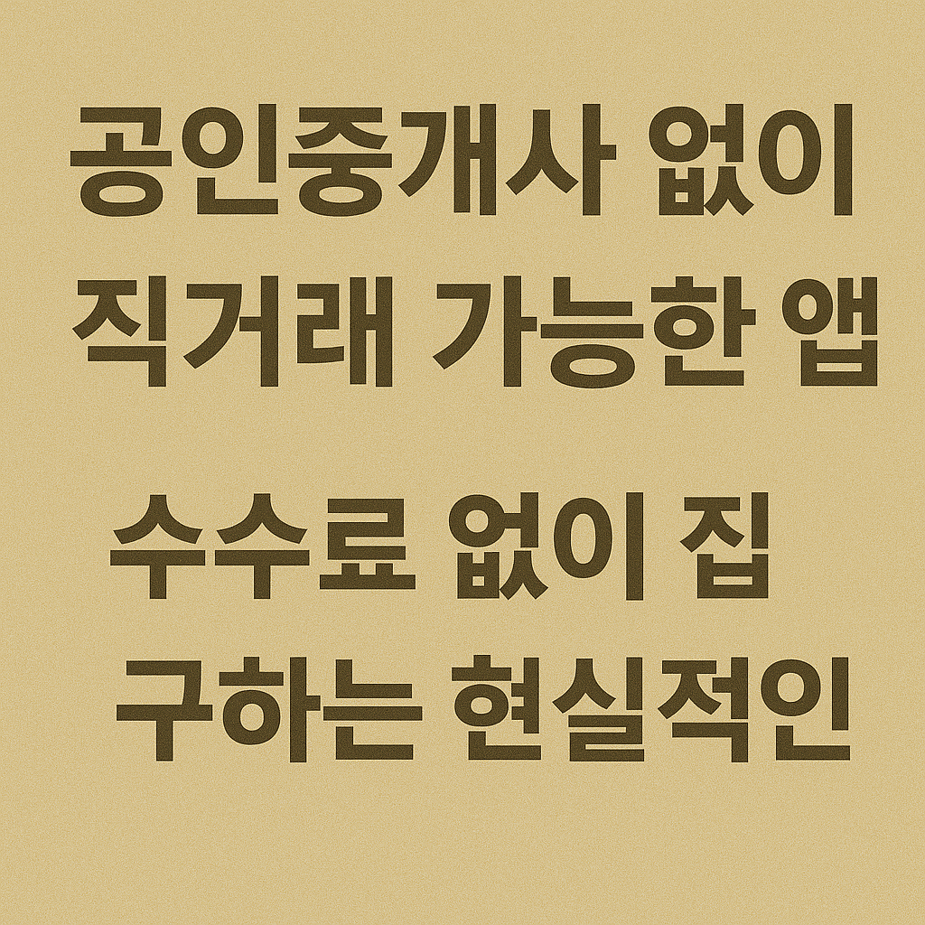 직거래 가능한 앱 정리 – 수수료 없이 집 구하는 현실적인 방법