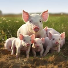 엄마돼지와-새끼-돼지-다섯마리