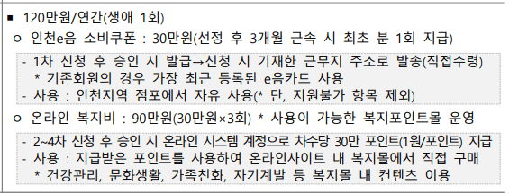 인천 재직청년 복지포인트