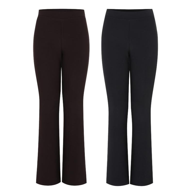JDX 제이디엑스 여성 가을 겨울 골프웨어 바지 스판 기모 부츠컷 밴드 팬츠 블랙 브라운