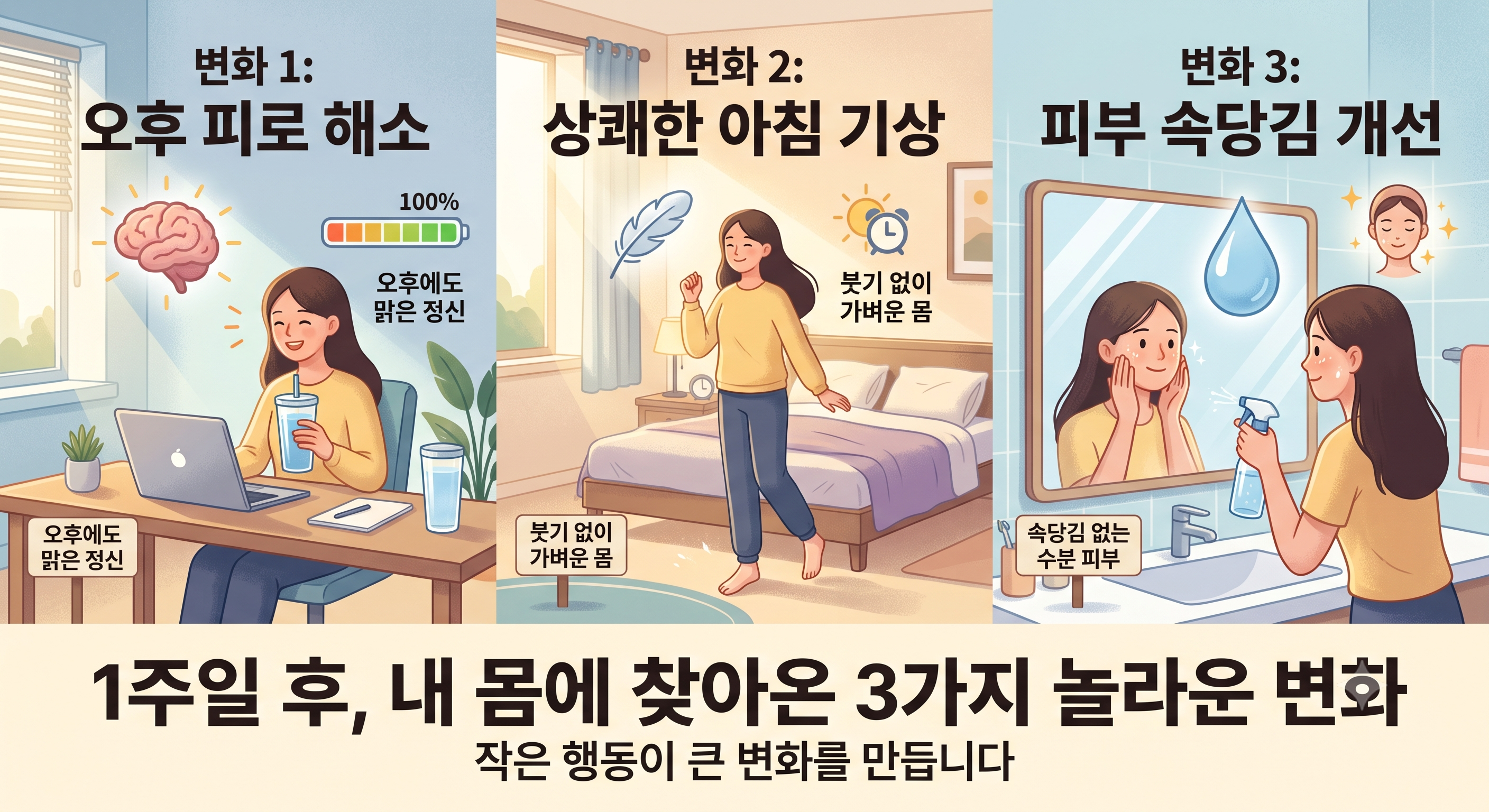 1주일 후, 내 몸에 찾아온 3가지 놀라운 변화