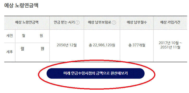 국민연금 미래 예상수령액을 확인하기 위한 절차를 안내하고 있는 사진입니다.