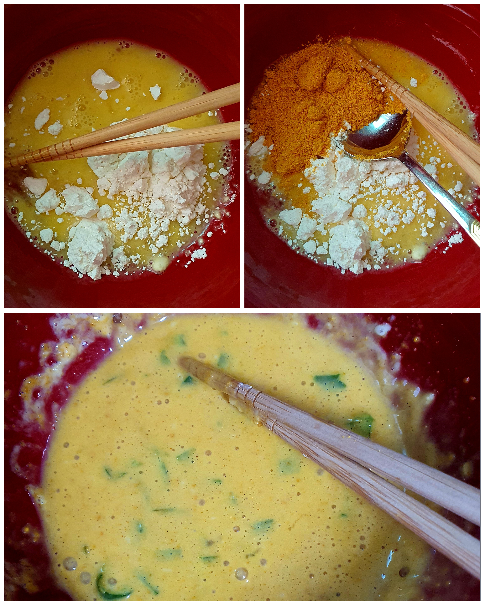 계란-물에-카레-가루를-넣어요.