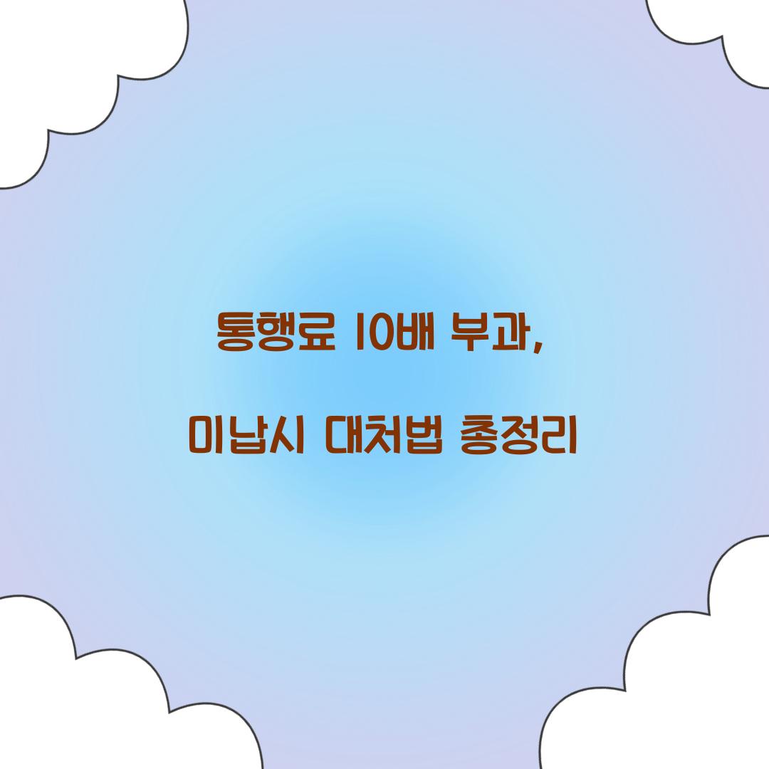 통행료 10배 부과