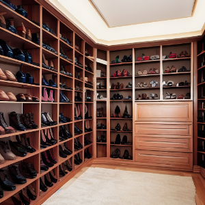 원목 우드 계열의 신발장 사진