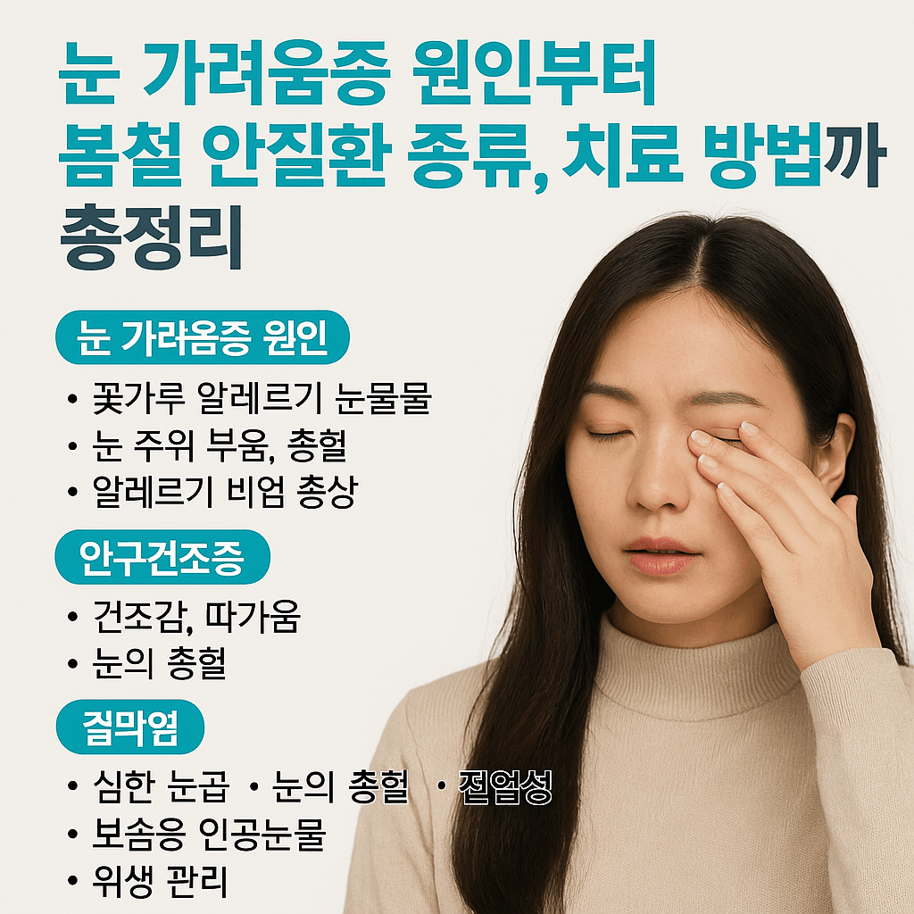 눈 가려움증 원인부터 봄철 안질환 종류
