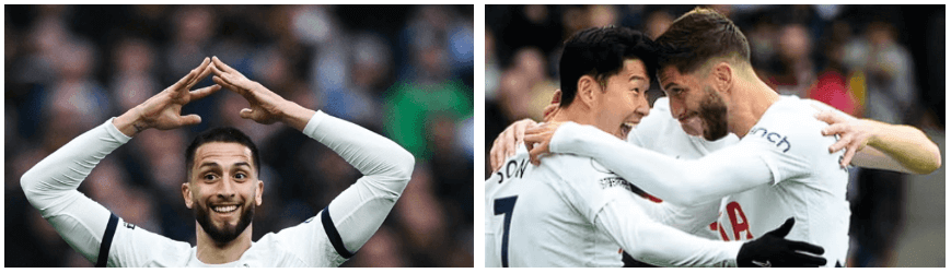 벤탄쿠르와 손흥민의 세리머니