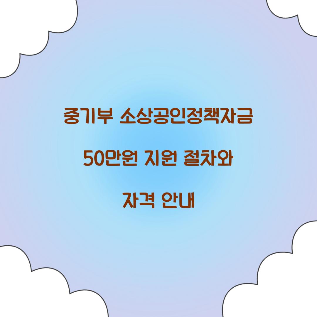 중기부 소상공인정책자금