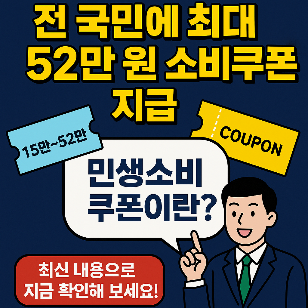 2025 민생소비쿠폰 최신 총정리: 누가, 얼마나, 언제 받나요?