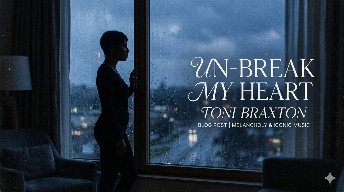 토니 브랙스턴 'Un-Break My Heart' 곡의 감성을 담은 쓸쓸하고 아름다운 이미지.