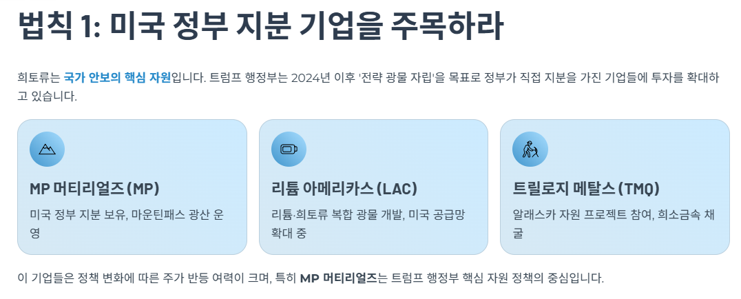 법칙 1: 미국 정부가 지분을 가진 기업을 주목하라