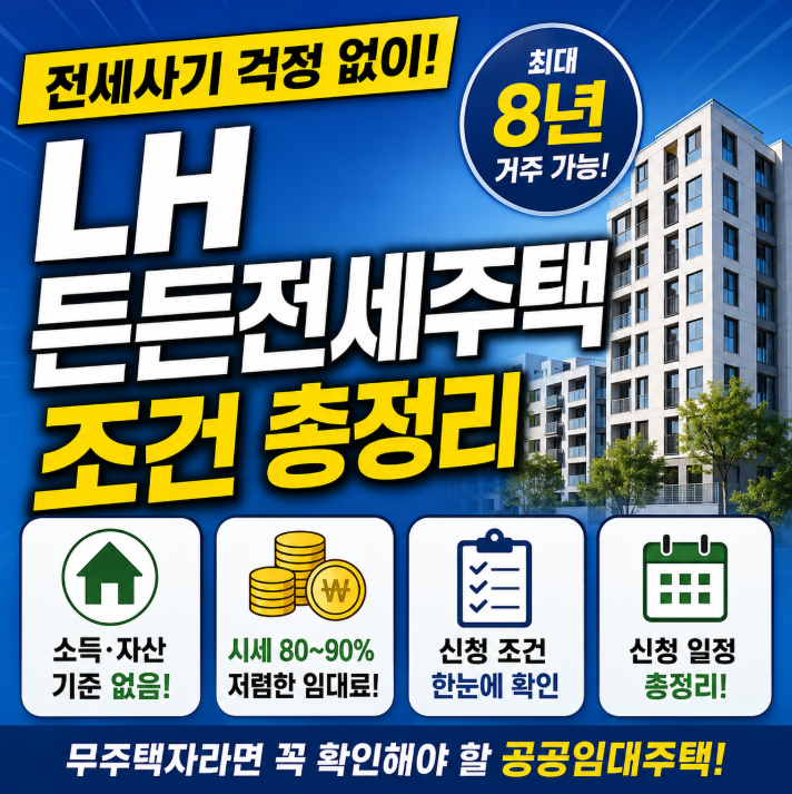 LH 든든전세주택, 전세사기 걱정 없이 8년 거주 가능? 신청자격 조건 총정리1