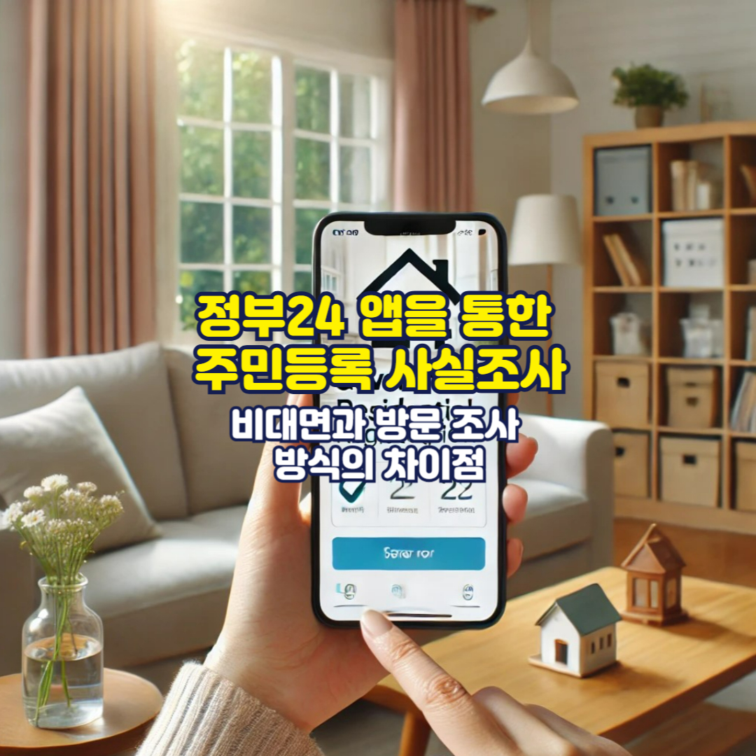 정부24 앱을 통한 주민등록 사실조사, 비대면과 방문 조사 방식의 차이점