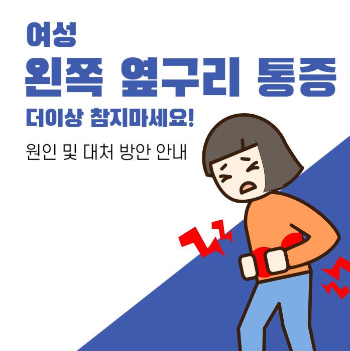 성인 여자 왼쪽 옆구리 통증의 원인과 대처 방법 설명